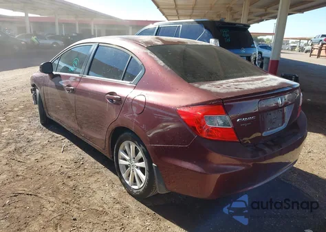 2012 Honda Civic Ex z USA, uszkodzony, nr VIN 19XFB2F85CE336199